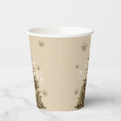 メリー伝統的クリスマスアンティーク金ゴールドカスタム 紙コップ (左)