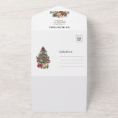 メリー伝統的クリスマスツリー折り畳み写真カード オールインワン招待状 (外側)