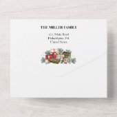 メリー伝統的クリスマスツリー折り畳み写真カード オールインワン招待状 (裏面)