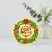 メリー伝統的クリスマスリースラウンドフラットカード シーズンカード (スタンド正面)