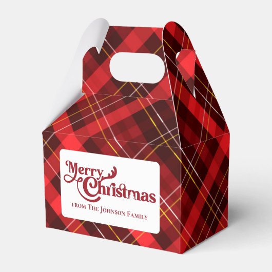 メリー伝統的クリスマス赤プライドカスタムパーティー フェイバーボックス (正面サイド)