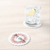 メリー伝統的クリスマス・グリーティング・ベリーリース ペーパーコースター (インサイチュ)