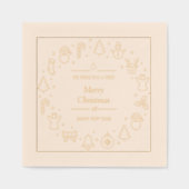 メリー伝統的クリスマス 箔ナプキン (正面)