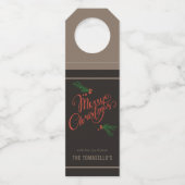 メリー伝統的スクリスマスホリーベリー ボトルネックタグ (正面)