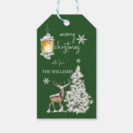 メリー伝統的素朴クリスマス ギフトタグ (正面)