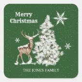 メリー伝統的素朴クリスマス スクエアシール (正面)