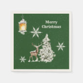 メリー伝統的素朴クリスマス スタンダードカクテルナプキン (正面)