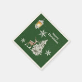 メリー伝統的素朴クリスマス スタンダードカクテルナプキン (角)