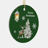 メリー伝統的素朴クリスマス セラミックオーナメント (右)