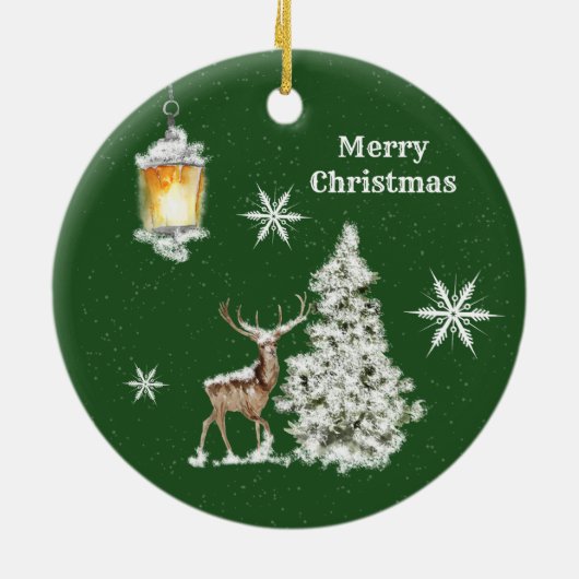 メリー伝統的素朴クリスマス セラミックオーナメント (裏面)