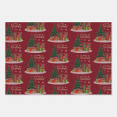 メリー伝統的・クリスマスツリー ラッピングペーパーシート (正面3)