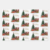 メリー伝統的・クリスマスツリー ラッピングペーパーシート (正面)