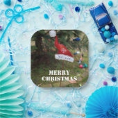 メリー信じス・クリスマス・サンタズ・ハット ペーパープレート (パーティー)