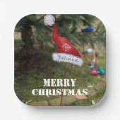 メリー信じス・クリスマス・サンタズ・ハット ペーパープレート (正面)