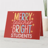 メリー先生ブライト学生クリスマスおもしろいクリスマス カード (正面)