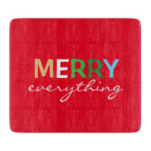 「メリー全て」クリスマスガラス板 カッティングボード (正面)