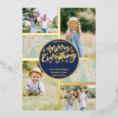メリー全クリスマスツリー4 Photo Mint金ゴールド 箔シーズンカード (正面)