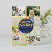 メリー全クリスマスツリー4 Photo Mint金ゴールド 箔シーズンカード (立ち正面)