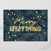 メリー全クリスマスホリデーフォイル 箔シーズンカード (正面)