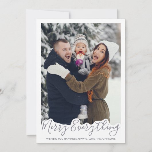 メリー全シンプルカスタム家族の写真 シーズンカード (正面)