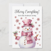 メリー全ピンク雪だるま雪 シーズンカード (正面)