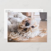 メリー全モダンタイポグラフィ休日の写真 ポストカード (正面/裏面)