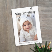 メリー全モダン体クリスマス1フォトブラック シーズンカード