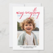 メリー全モダン体クリスマス1フォトレッド シーズンカード (正面)