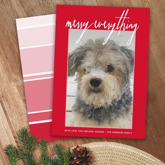 メリー全モダン体クリスマス1フォトレッド シーズンカード