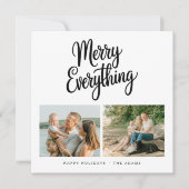 メリー全モダン家族2写真クリスマス シーズンカード (正面)