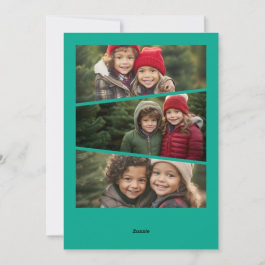 メリー全モダン部クリスマス4写真カラフル シーズンカード (裏面)