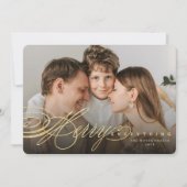 メリー全金ゴールドグリッタースクリプトクラシック写真 シーズンカード (正面)