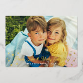 メリー全金ゴールド星縁ど写真 箔シーズンカード (正面)