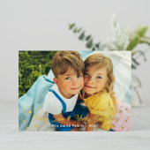 メリー全金ゴールド星縁ど写真 箔シーズンカード (立ち正面)