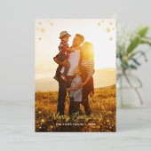 メリー全金ゴールド星縁ど写真 箔シーズンカード (立ち正面)