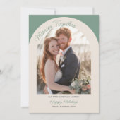 メリー共にアーチ型の写真シンプルモダン シーズンカード (正面)