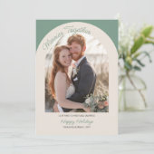 メリー共にアーチ型の写真シンプルモダン シーズンカード (スタンド正面)