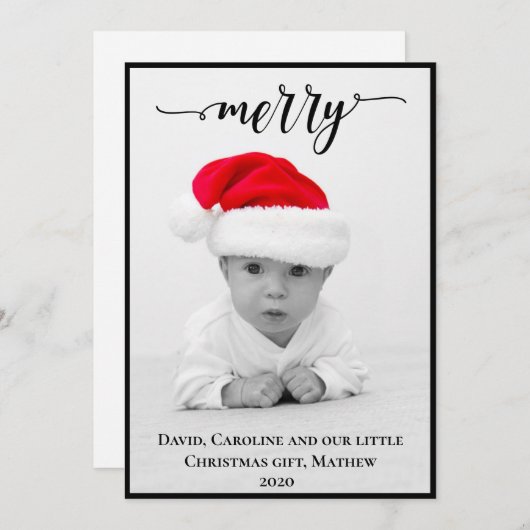 メリー写パーソナライズされた真 シーズンカード (正面/裏面)