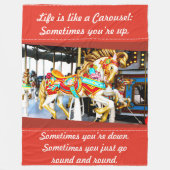 メリー写真は引用文の円形の回転木馬の馬の行きます フリースブランケット (正面)