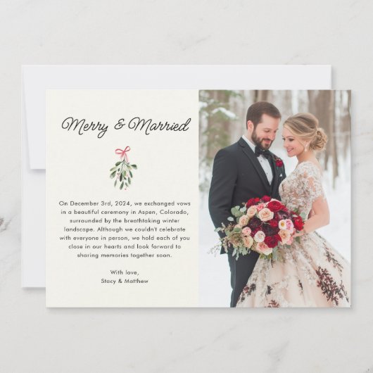 メリー写真結婚したの結婚発表カード サンキューカード (正面)