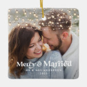 メリー写真結婚したの結婚聖降誕祭 セラミックオーナメント (正面)