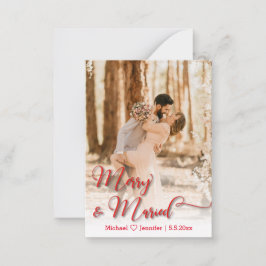 メリー写真結婚したの赤い書道(&s) ノートカード