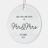 メリー写真結婚した可愛いシンプル セラミックオーナメント (左)