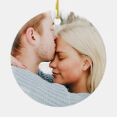 メリー写真結婚した可愛いシンプル セラミックオーナメント (裏面)