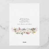 メリー冬のバラと結婚した果実の写真 箔シーズンカード (裏面)