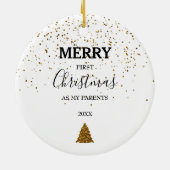 メリー初めてのクリスマスの親ベビー写真 セラミックオーナメント (裏面)