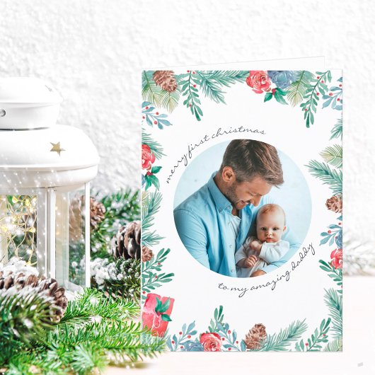 メリー初めてのクリスマスパインコーンベビー写真 シーズンカード