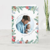 メリー初めてのクリスマスパインコーンベビー写真 シーズンカード (正面)