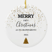 メリー初めてのクリスマス祖父母ベビー写真 セラミックオーナメント (裏面)