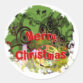 メリー動揺してクリスマスのステッカーカスタマイズ-  ラウンドシール (正面)